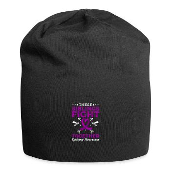 These siblings fight together, epilepsy awareness - Jersey Beanie - black - Front