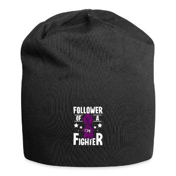 Follower of a fighter, epilepsy awareness - Jersey Beanie - black - Front