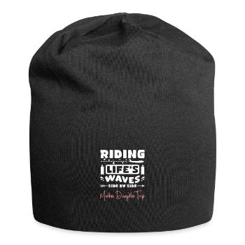 Riding life's waves side by side Mother Daughter - Jersey-Beanie - Schwarz - Vorne