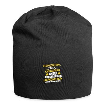 I'm A Christian Under Construction God's Not Done - Jersey Beanie - black - Front