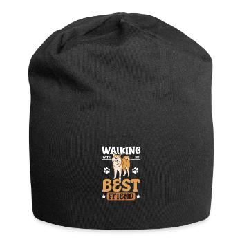 Walking with my best friend Akita - Jersey-Beanie - Schwarz - Vorne