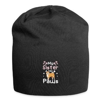 My Akita sister has paws - Jersey Beanie - black - Front