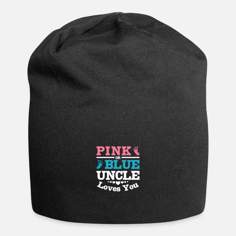 Pink or blue uncle loves you - Jersey-Beanie - Schwarz