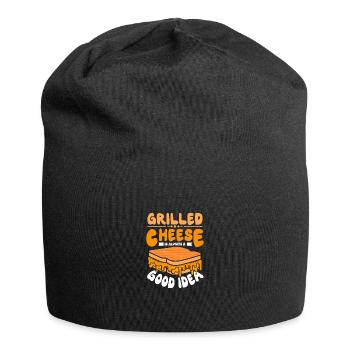 Grilled cheese is always a good idea - Jersey-Beanie - Schwarz - Vorne