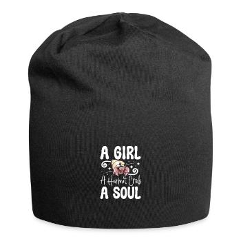 A girl a hermit crab a soul - Jersey-Beanie - Schwarz - Vorne