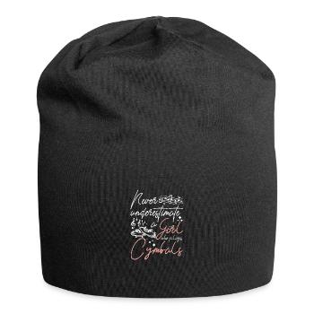 Never underestimate a girl who plays cymbals - Jersey Beanie - black - Front