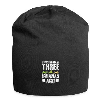 I was normal three iguanas ago - Jersey Beanie - black - Front