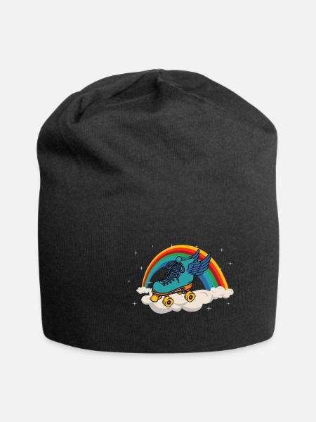 Retro Roller Skates - Jersey-Beanie - Schwarz