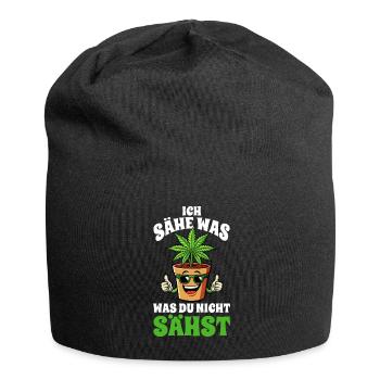 Cannabis, Ich sähe was was du nicht sähst, Hanf - Jersey-Beanie - Schwarz - Vorne