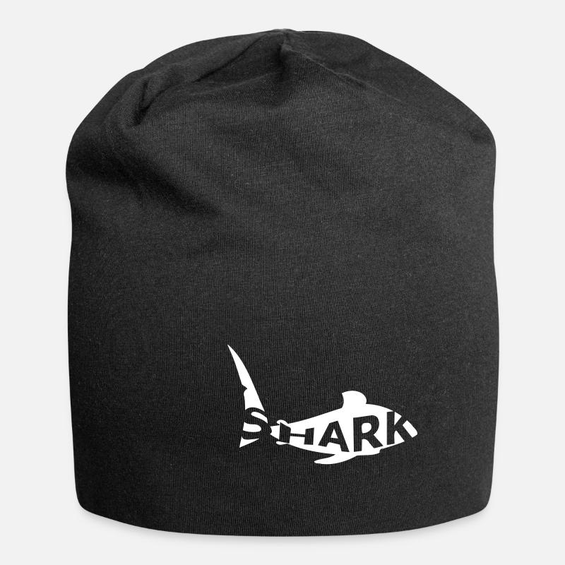 Haie mit Texthai - Jersey-Beanie - Schwarz