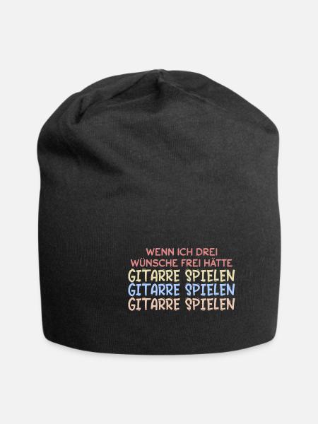 Gitarre - Jersey-Beanie - Schwarz