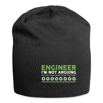 Funny Engineer Not Arguing Just Explaining - Jersey-Beanie - Schwarz - Vorne