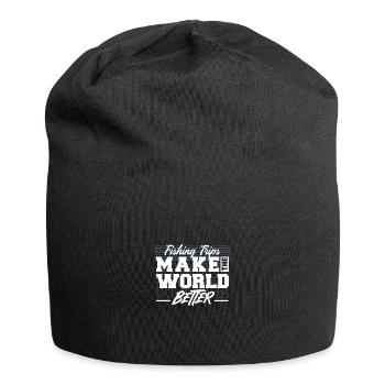 Angelausflüge machen die Welt besser - Jersey-Beanie - Schwarz - Vorne
