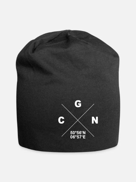 CGN Heimat Stadt Koordinaten Geschenk Rheinland - Jersey-Beanie - Schwarz