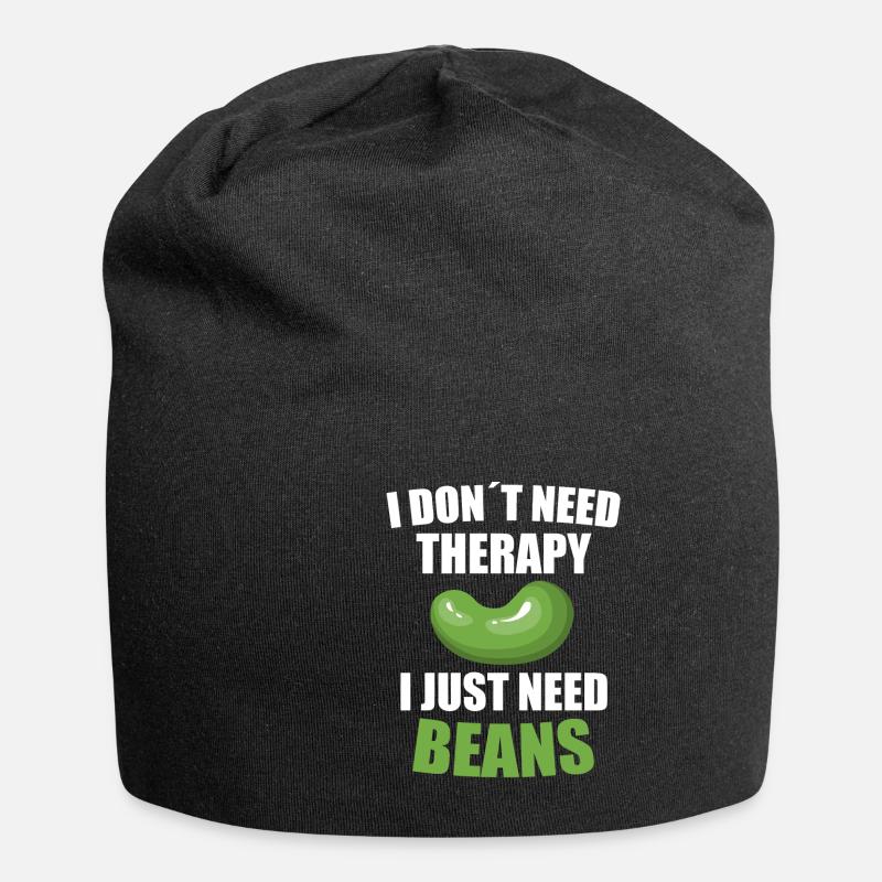 Bohnen - Jersey-Beanie - Schwarz