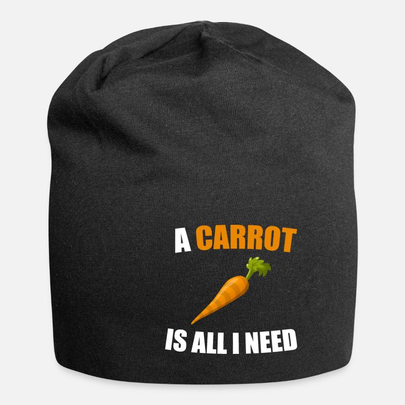 Karotte - Jersey-Beanie - Schwarz