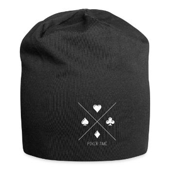 Poker - Jersey-Beanie - Schwarz - Vorne