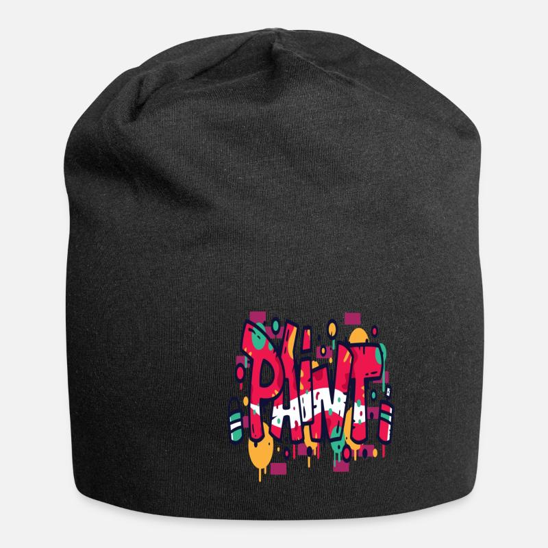 Peinture graffiti - Bonnet en jersey - noir