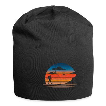 Retro Backpacker Hiking Vintage Design Men Women - Jersey-Beanie - Schwarz - Vorne