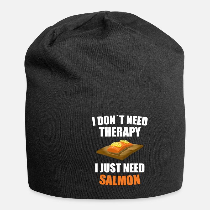 salmon - Jersey Beanie - black