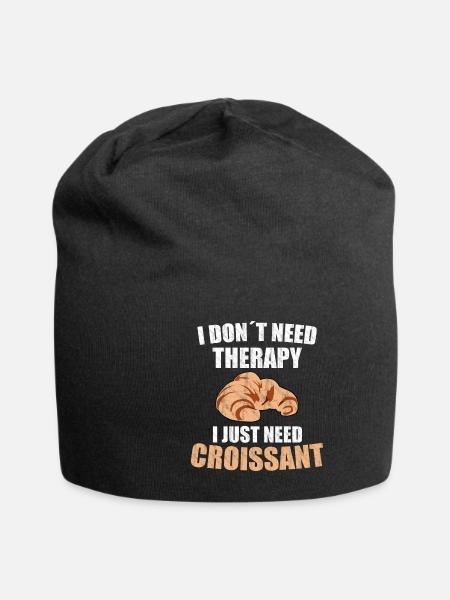 Croissant therapy - Jersey Beanie - black