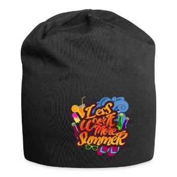 Moins de travail plus d'été - Bonnet en jersey - noir - Devant