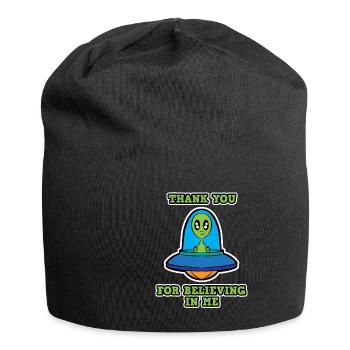 Thank you Believer UFO Alien Women Men Kids - Jersey Beanie - black - Front
