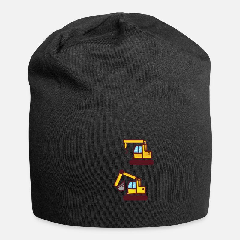 Idée de cadeau pour le conducteur de pelle excavatrice - Bonnet en jersey - noir