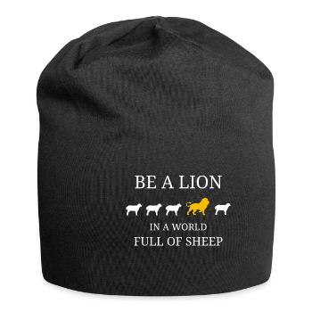 BE A LION IN A WORLD FULL OF SHEEP - Jersey Beanie - black - Front