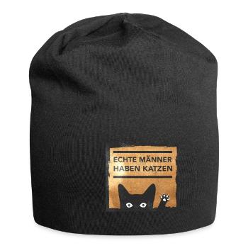 Les vrais hommes ont des chats - Bonnet en jersey - noir - Devant