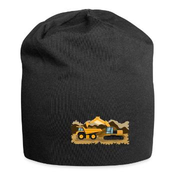 Bagger Kipper Geschenk Geschenkidee - Jersey-Beanie - Schwarz - Vorne
