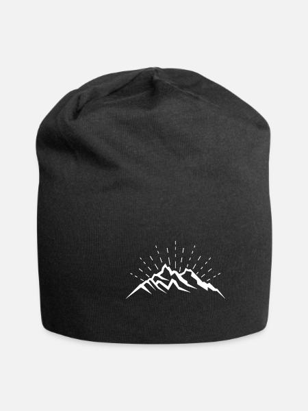 Berge Alpen Bergsteigen - Jersey-Beanie - Schwarz