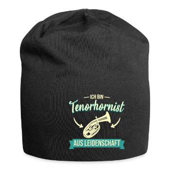 Tenorhorn Blasinstrument Tenorhornist Spruch - Jersey-Beanie - Schwarz - Vorne
