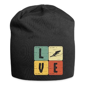 Skispringen - Jersey-Beanie - Schwarz - Vorne