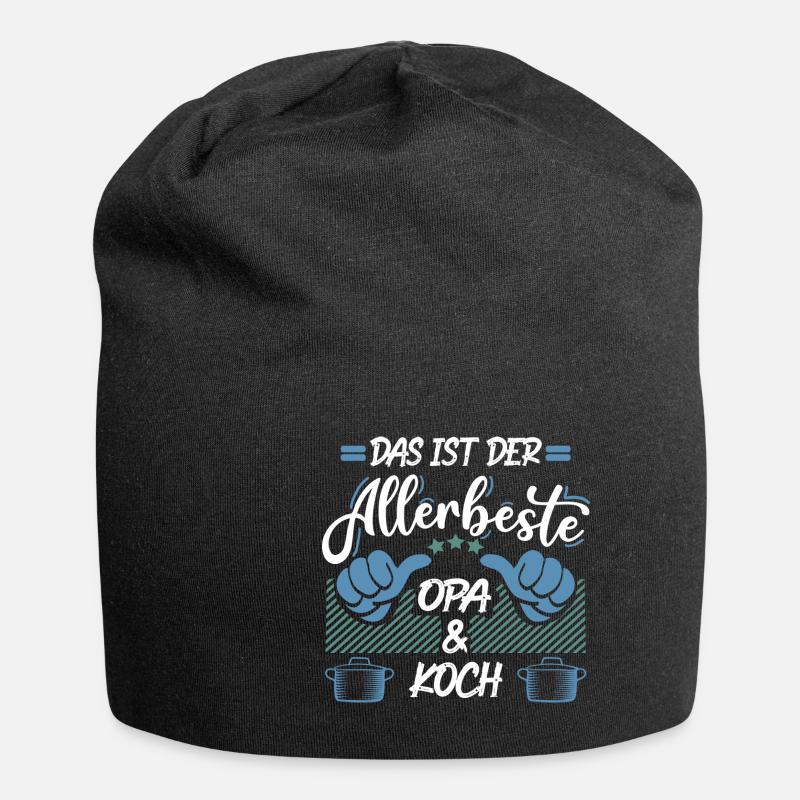 Bester Opa und Koch - Jersey-Beanie - Schwarz