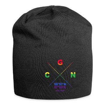 CGN Köln Mülheim Veedel Koordinaten Gay Pride CSD - Jersey-Beanie - Schwarz - Vorne