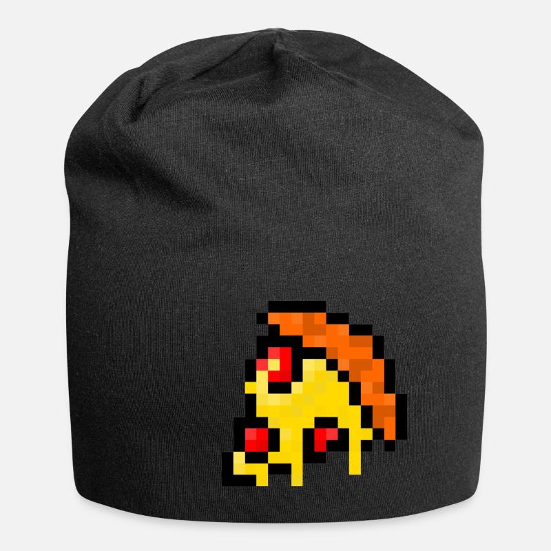 Pixel Pizza - Jersey-Beanie - Schwarz