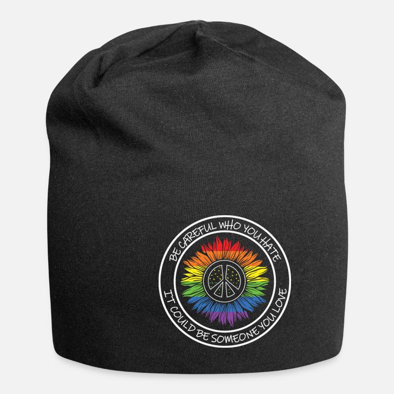 LBGT Flag Gay Pride Human - Jersey-Beanie - Schwarz