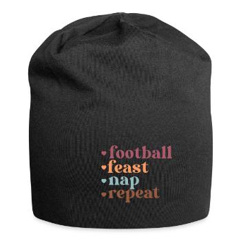 Fête de football de Thanksgiving répéter la sieste - Bonnet en jersey - noir - Devant