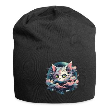 Anime Kawaii Cat Japanese - Jersey-Beanie - Schwarz - Vorne