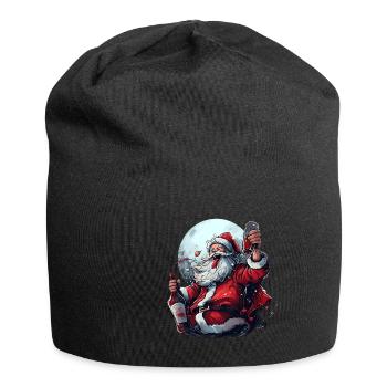 Drunk Santa Funny Christmas Drinking - Jersey Beanie - black - Front