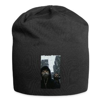 Gangster Cats Streetwear Cool Cat Motif - Bonnet en jersey - noir - Devant