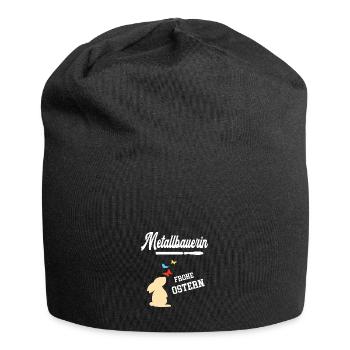Metallbauerin Frohe Ostern Ostergeschenk Metallbau - Jersey-Beanie - Schwarz - Vorne