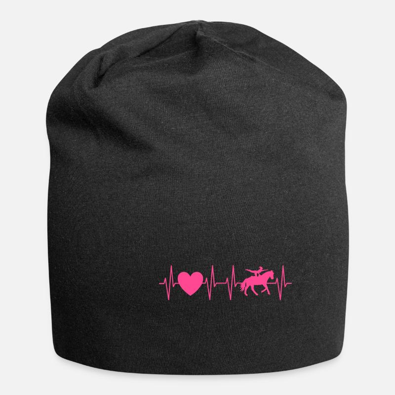 Herzschlag Volti Pink - Voltigieren Geschenkidee - Jersey-Beanie - Schwarz