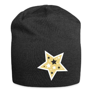 Weihnachtsstern - Jersey-Beanie - Anthrazit - Vorne