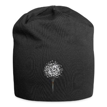 Blume Pusteblume - Jersey-Beanie - Schwarz - Vorne