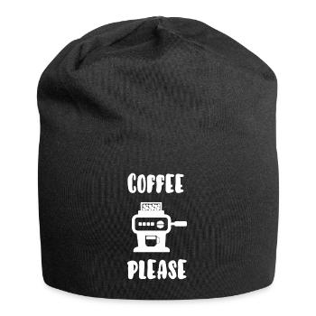 Kaffee bitte - Jersey-Beanie - Schwarz - Vorne