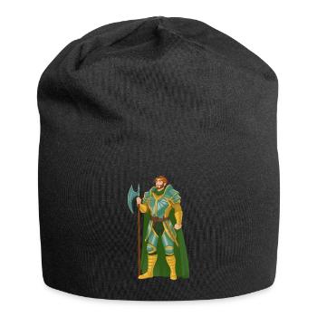 Warrior Red Hair Green Gold Knight Middle Ages - Jersey Beanie - black - Front