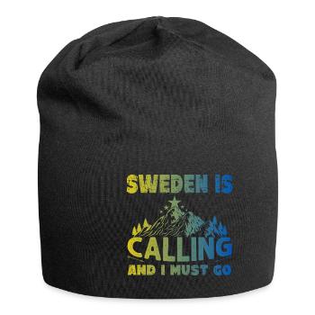 Ich muss wieder nach Schweden - Jersey-Beanie - Schwarz - Vorne