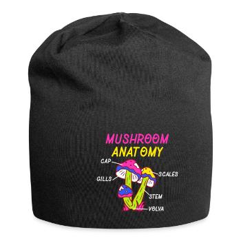 Mushroom Anatomy Gills Scales - Jersey-Beanie - Schwarz - Vorne